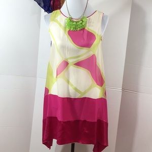 Analili silk overlay shift dress S USA